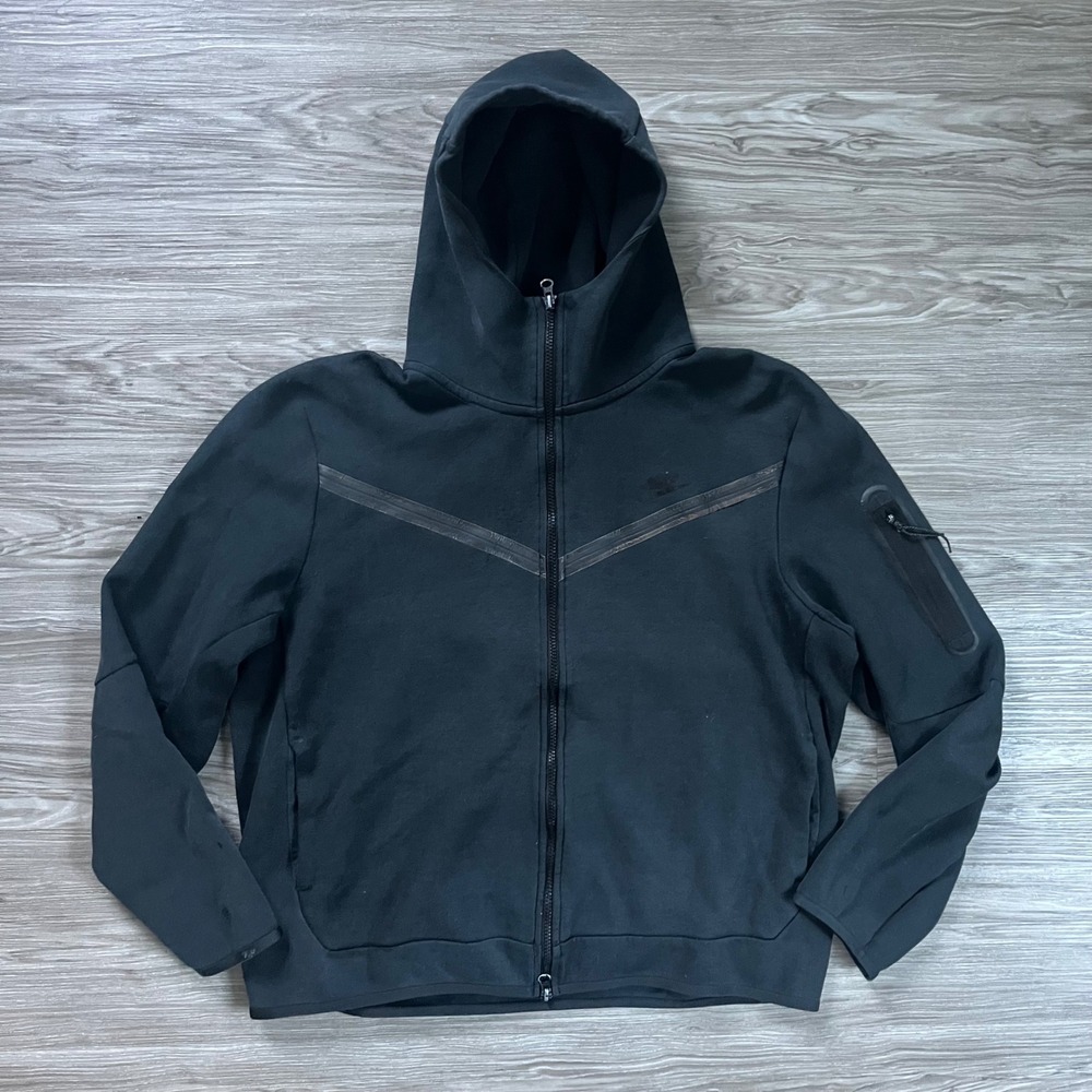 Nike Sportswear Tech Fleece Full Zip Hoodie Black CU4489-010 Mens XL